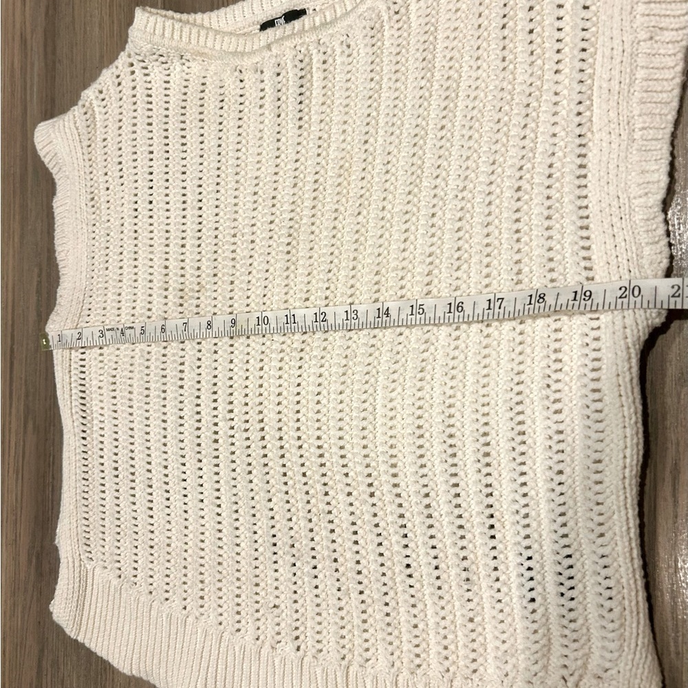 NWOT Frye Boat Neck Fisherman Cap Sleeve Open Knit Pullover Sweater Size M - Picture 12 of 13